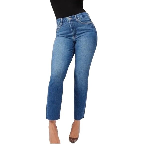 Good American Denim - Good American Good Classic Jeans Cotton Lyocell Raw Hem Size 8/29 GCRH086TFT